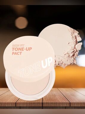 NEW! I'M MEME Compact Skin Fit Tone Up Pact Flawless Finish Powder w/ Aqua Sebum